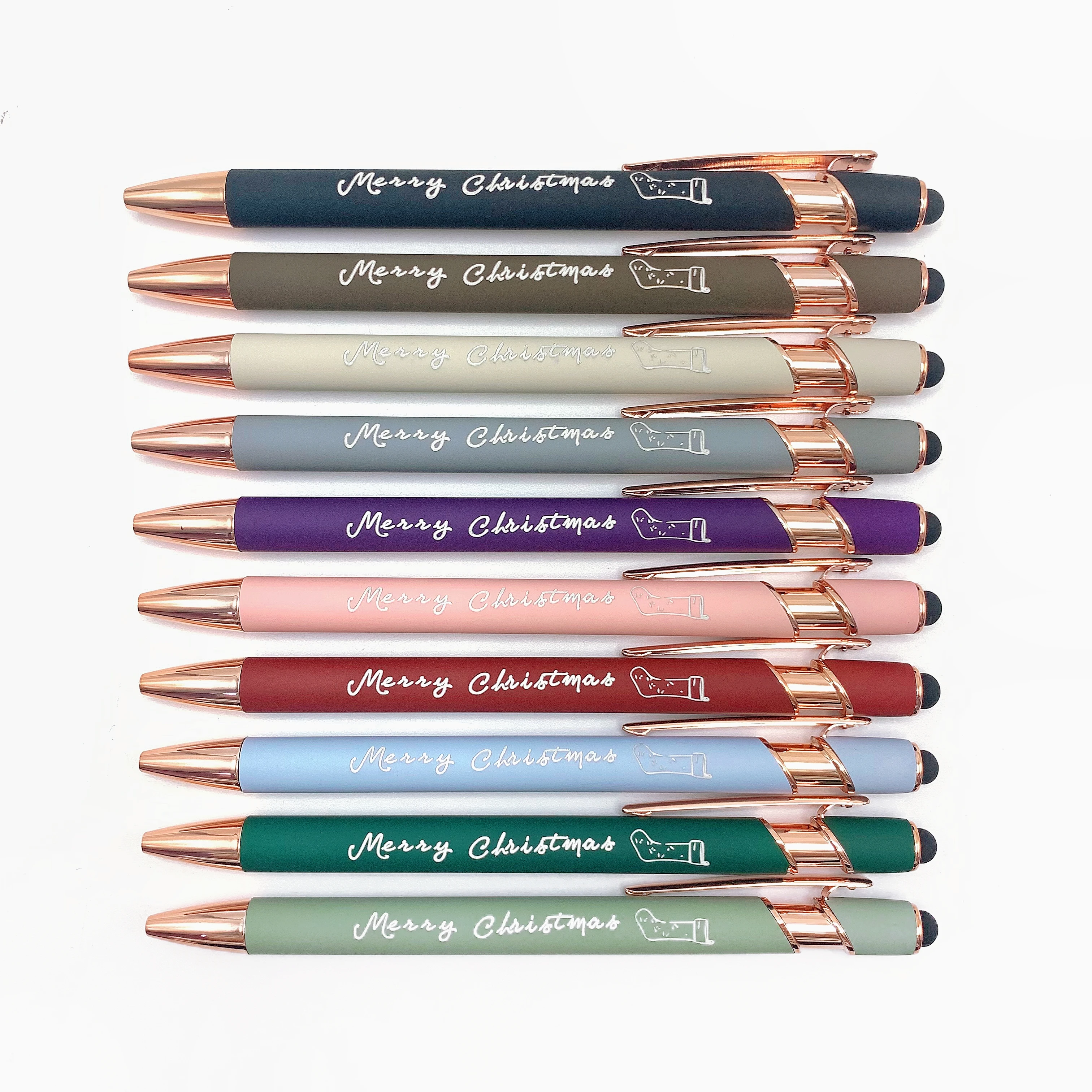 

10pcs Christmas ballpoint pen set with Christmas patterns and text, easy to write, ideal choice for Christmas gifts