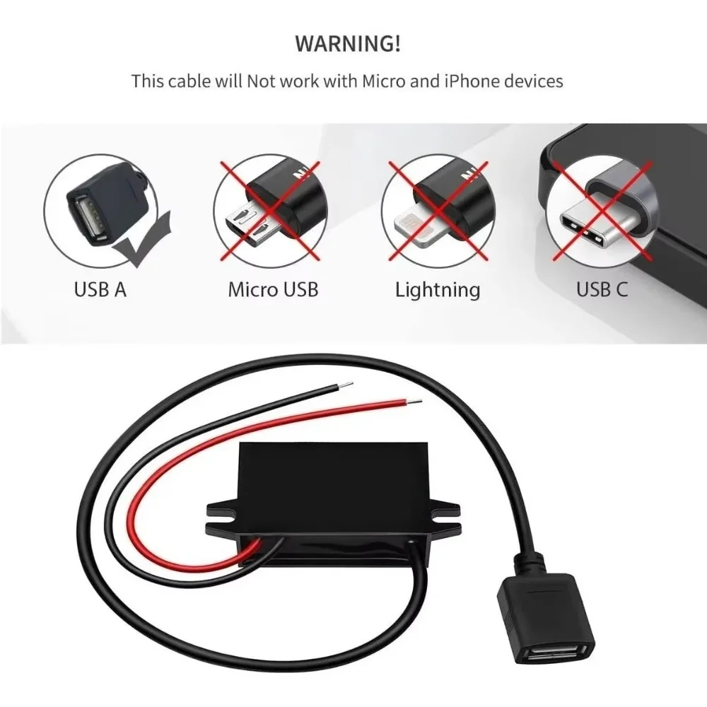 DC/DC 20-72V To 5V 3A 15W USB Converter With USB Output Power Adapter Converter Voltage Buck Regulator Waterproof Transformer