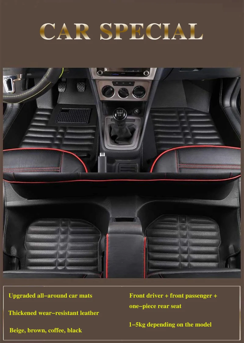 Accessories For Honda Fit Jazz 2009~2014 GE GG MK2 Car Foot Part Custom Floor Mat Waterproof Leather Panel Liner Carpet Interior