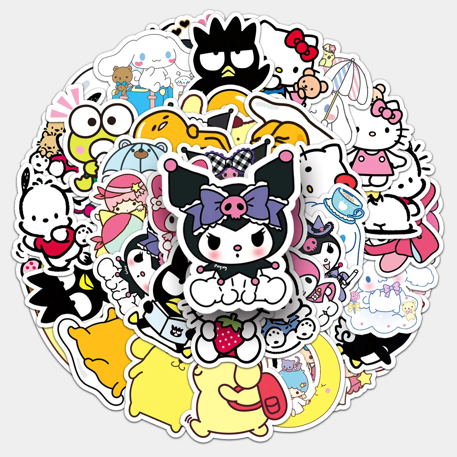 

51 Non-Repeating Sanrio Stickers, Waterproof Cinnamoroll, My Melody, and Hello Kitty Cartoon Stickers, Suitable for Laptops, Water Bottles, Skateboards, Cute Japanese-Style Stickers, Suitable for Children, Teenagers, and Adults