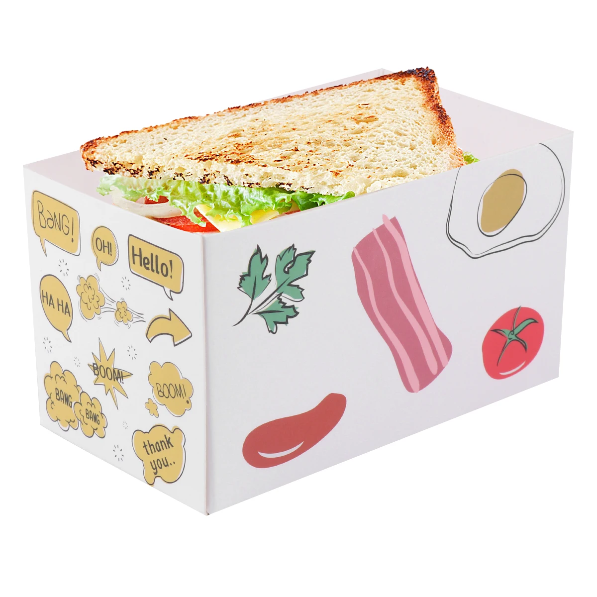 

20pcs Breakfast Packaging Boxes Food Grade Paper Containers wich Cake Cookie Party Favors Ideal Occasions