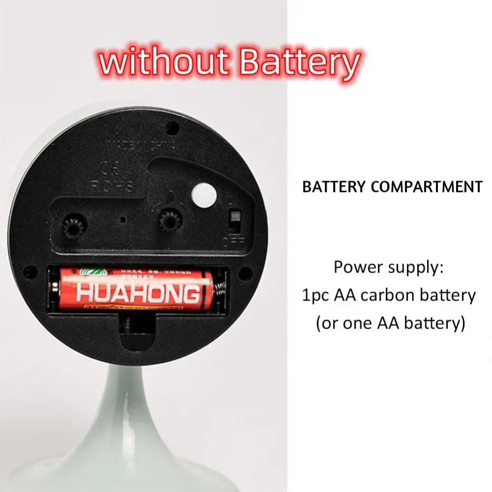 جديد بدون بطارية ساعة منبه معدنية مستديرة صامتة ساعة الطاولة طالب السرير ضوء الليل ساعة ديكور المنزل #6