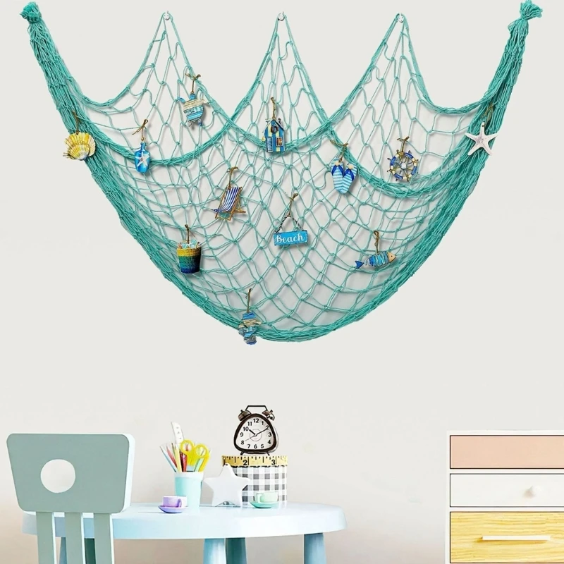 Muschel-Fischernetz-Wandbehang für Strandzimmer und Fotokabine, 3 x – Detail 1