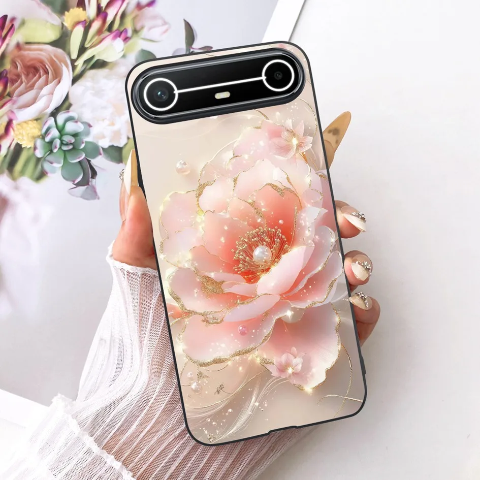 For Tecno Pova Slim 5G Case 2025 New Fashion Flower Bowknot Soft