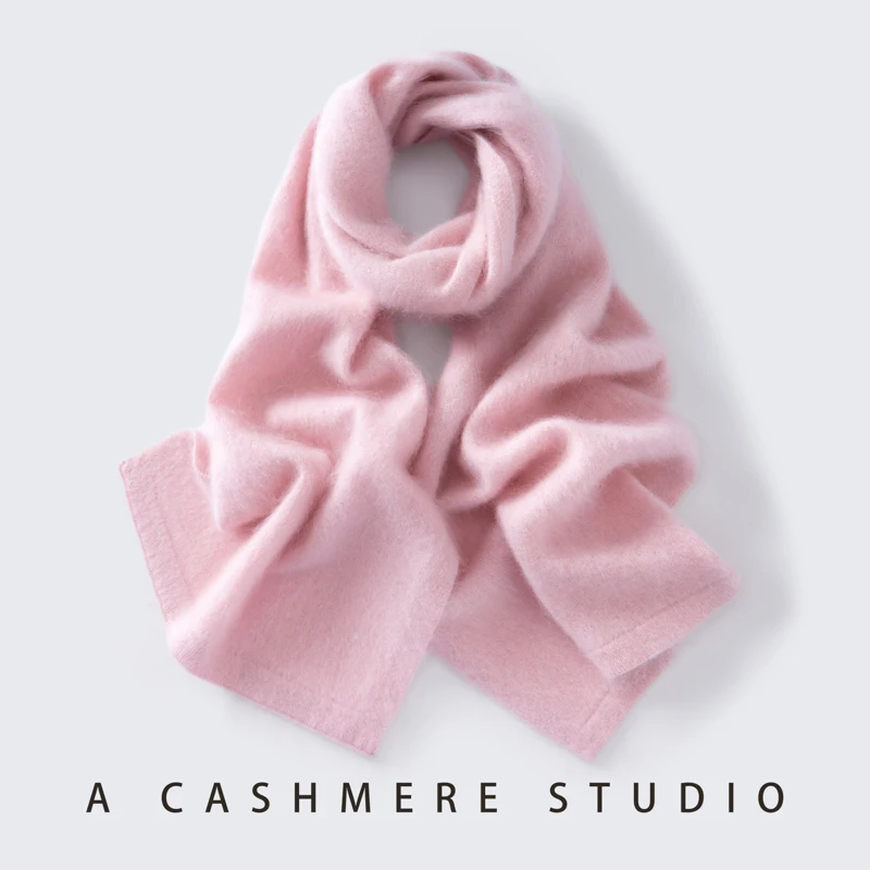 A-class 100% Cashmere Knitted Soft Brushed Scarf Solid 3 A-class 100% Cashmere Knitted Soft Brushed Scarf Solid