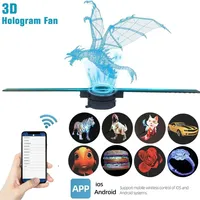 42CM 3D Hologram Fan 3D Holographic Projector Advertising Display Light HD Holographic Projector for Stores Bars Party