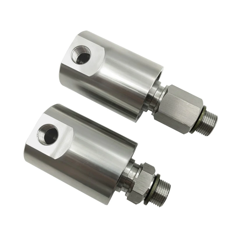 Stainless steel universal rotary joint for high-pressure hydraulic oil pipe of excavator pavement rammer and dynamic compactor