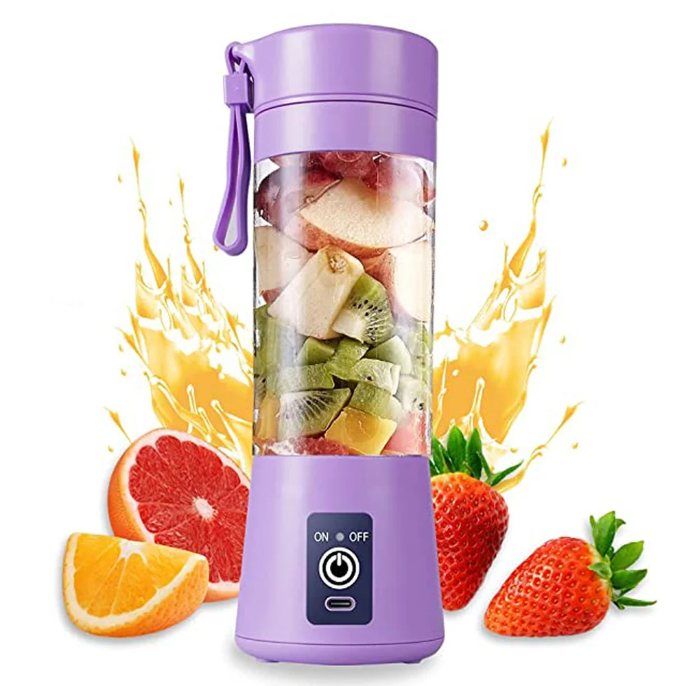 

Portable Blender Cup USB Rechargeable Electric Juicer Fruit Mixer Machine 380ml Mini Smoothie Blender for Travel Outdoor