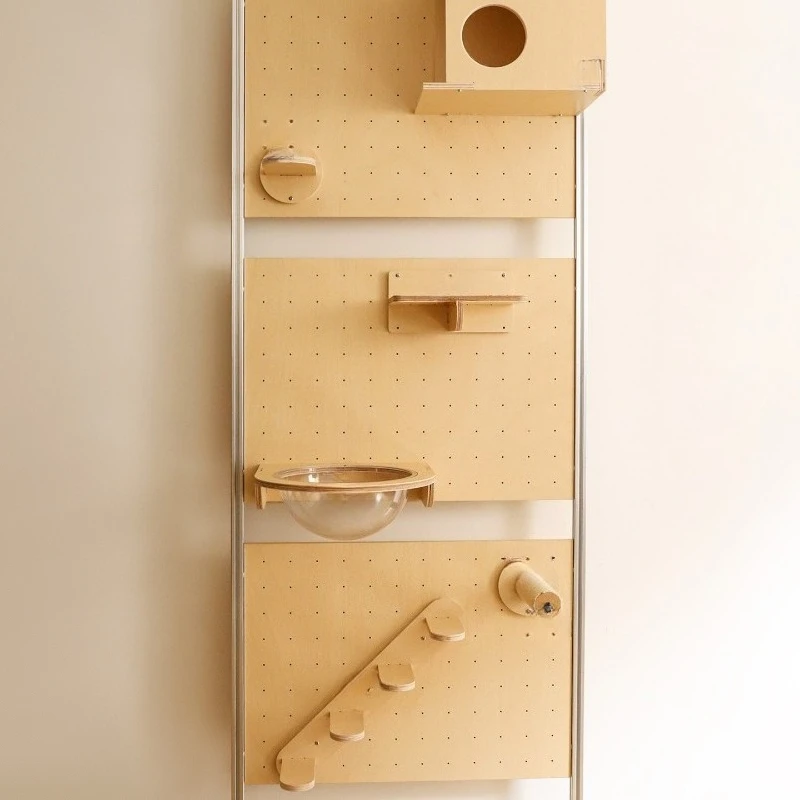 

Hole board cat climbing frame, small apartment does not occupy an area, no punching, cat frame against the wall