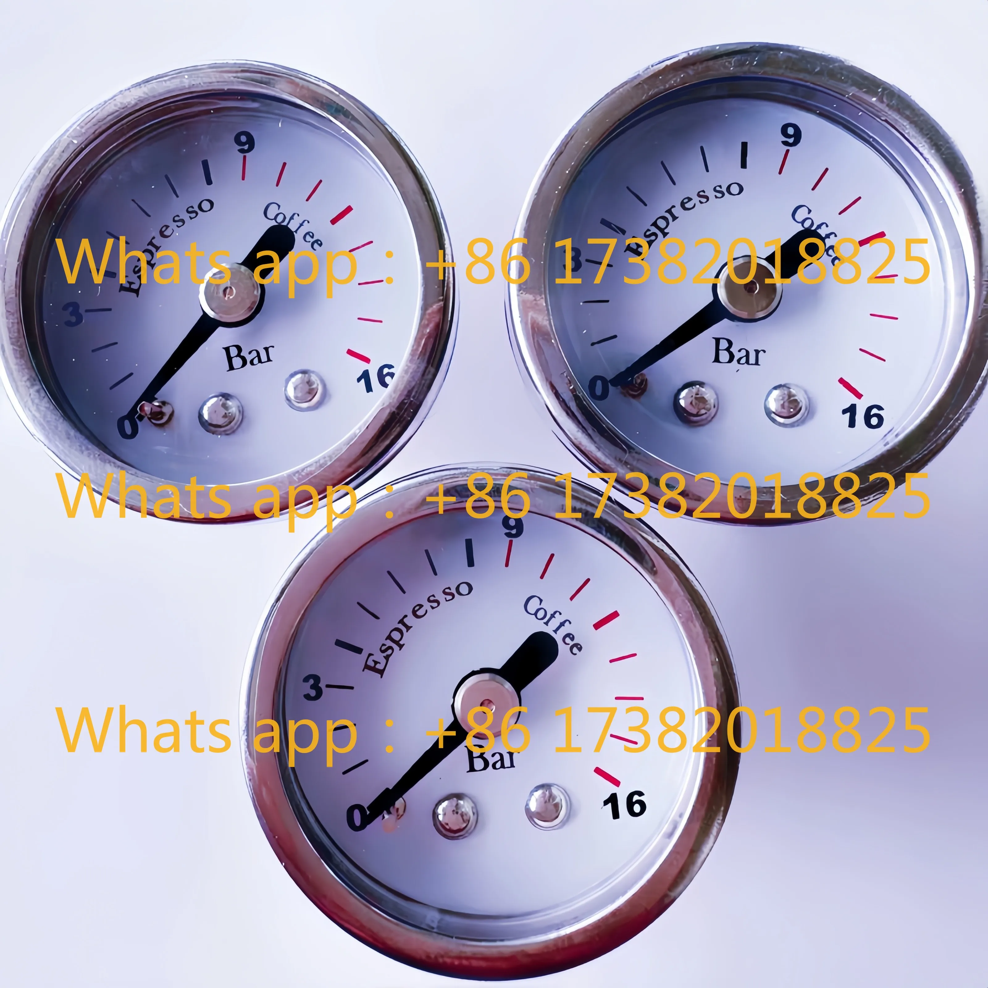 YN35 Stainless Steel Pneumatic Coffee Machine Pressure Gauge 16Bar1.6mpa Steam Pressure Gauge PT Thread for Extraction