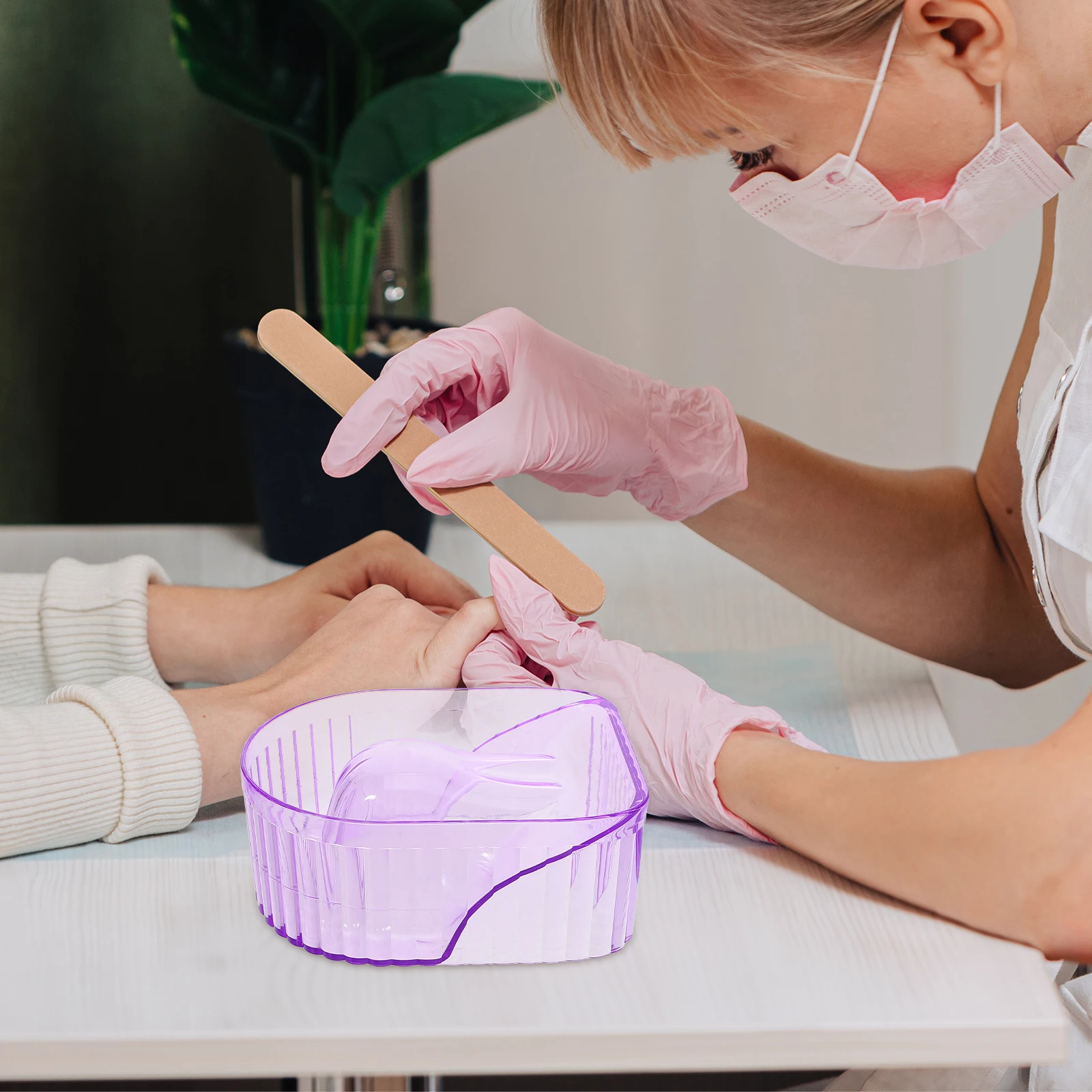 Ciotola per ammollo per unghie Ciotola per manicure in plastica viola Soak Off per unghie professionale Rimozione smalto gel per unghie acriliche Rimozione polvere per immersione
