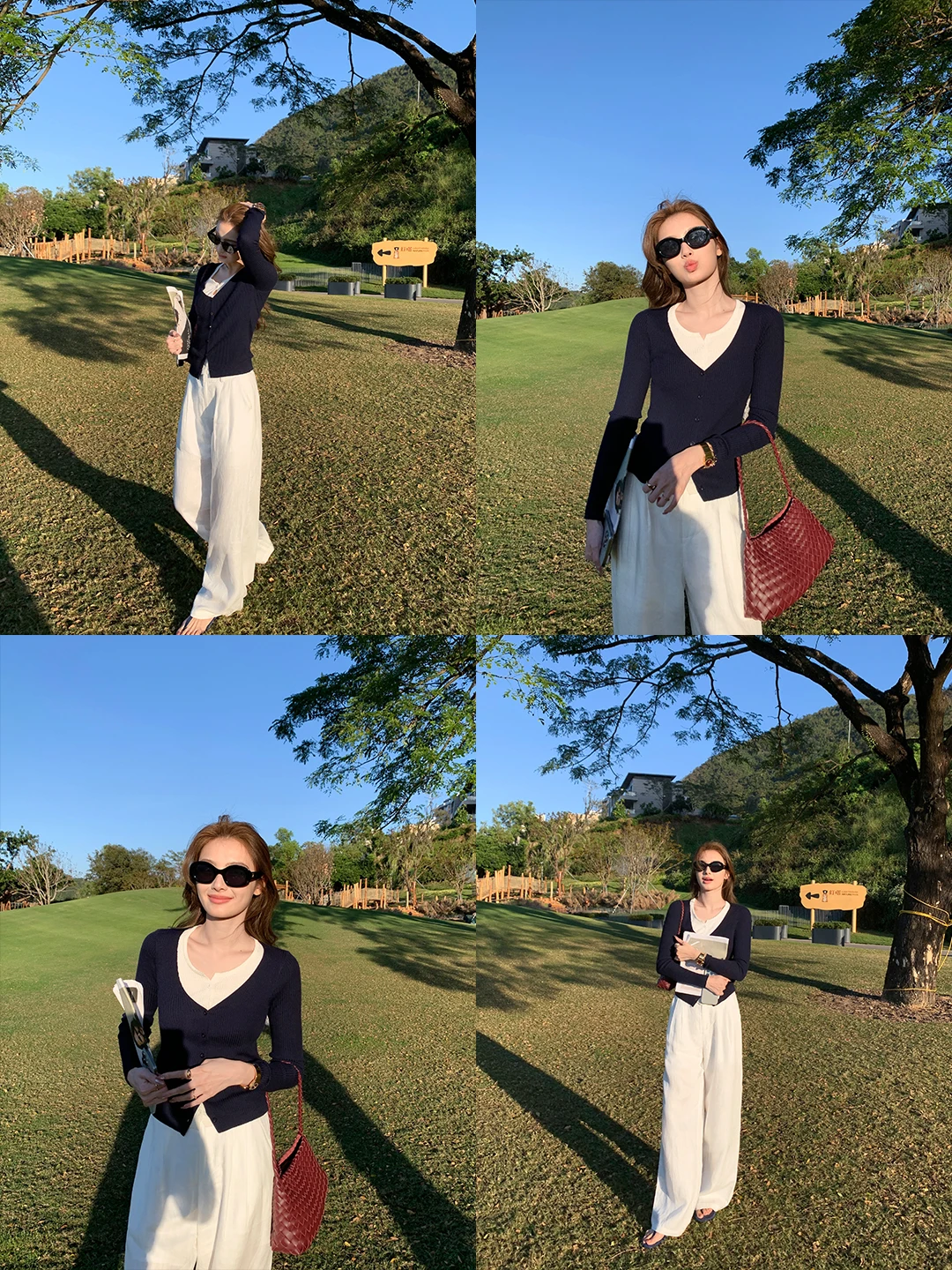 

Вязаный кардиган Maven Lin nce Sister Color Colion с V-образным вырезом, женский приталенный свитер, дизайн с эффектом двухслойности