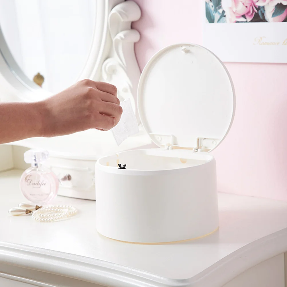 

Plastic Desktop Press Trash Bin Mini Garbage Box Car Home Office Sundries Organizer Tissue Ashtray Coin Holder Small Waste