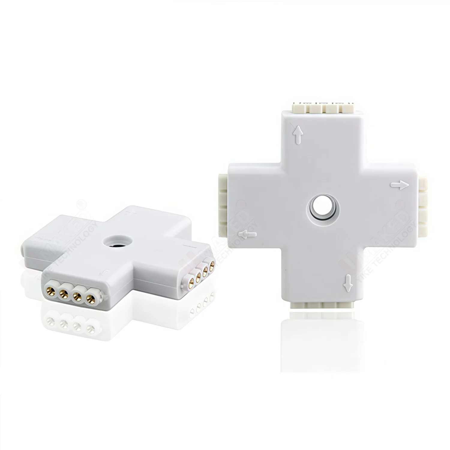 5pcs 2Pin 4Pin LED Connector L/T/X Shape 10mm Free Welding Adapter Use For 5050 RGB Light Strip decorative connector