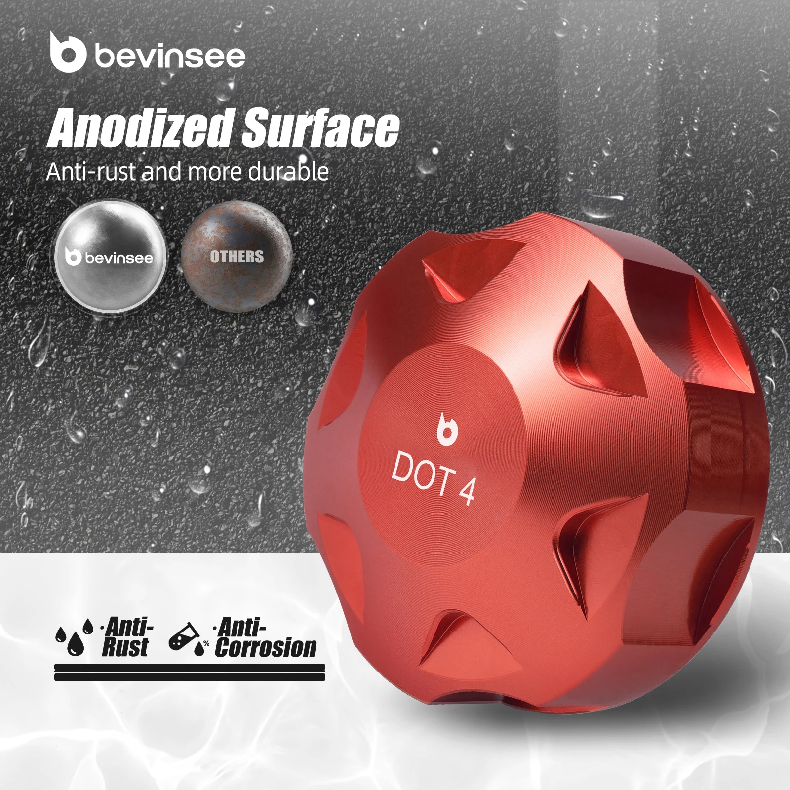 BEVINSEE Brake Fluid Reservoir Cap for VW for Golf 7 GTI for Golf MK7 MK6 MK5,for Audi A3 S3 TT Q5 A4 A5 A6,for SEAT Leon 5F view 5