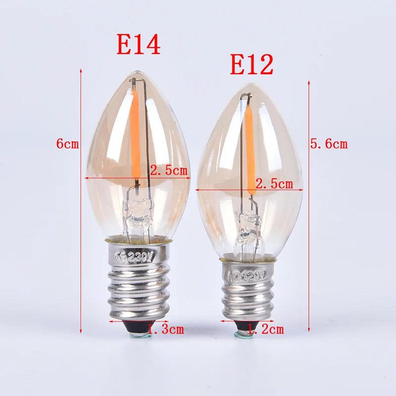 E14/E12 C7หลอดไฟ Led 0.5W LED หลอดไฟ LED Filament Light โคมระย้า LED หลอดเอดิสัน