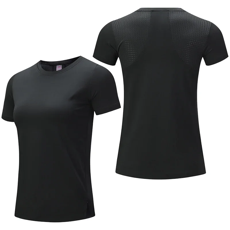 Women Gym Jogging Top Fitness Quick Dry Yoga Shirts Short Sleeve Mesh Athletic Shirt Outdoor Running Sporting Sweat Suits Pink