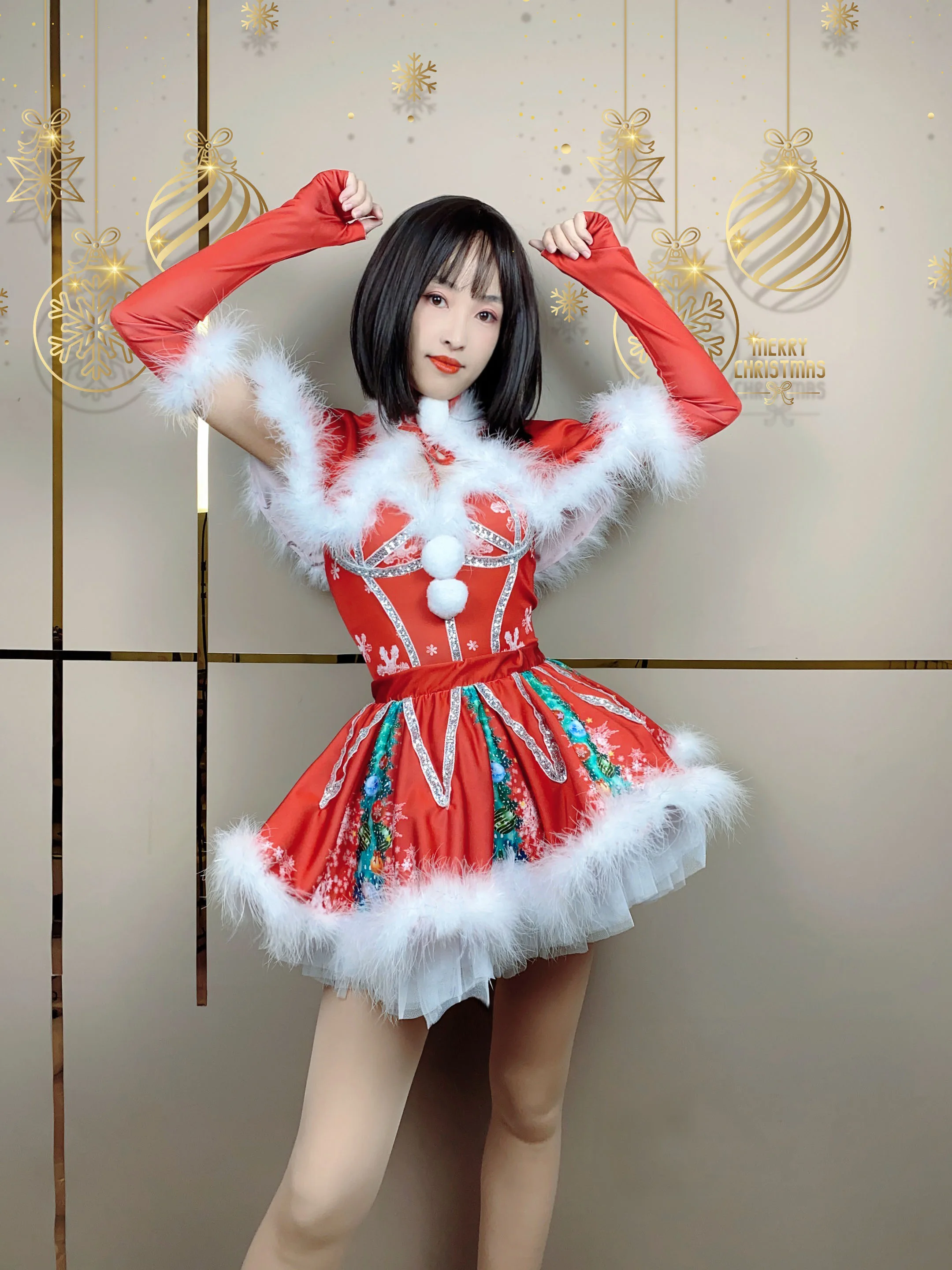 Nowe seksowne kostiumy na imprezę bożonarodzeniową ubrania hip-hopowe jazzową ustawioną w klubie nocnym piosenkarka Gogo tancerka kostium taneczny rurze