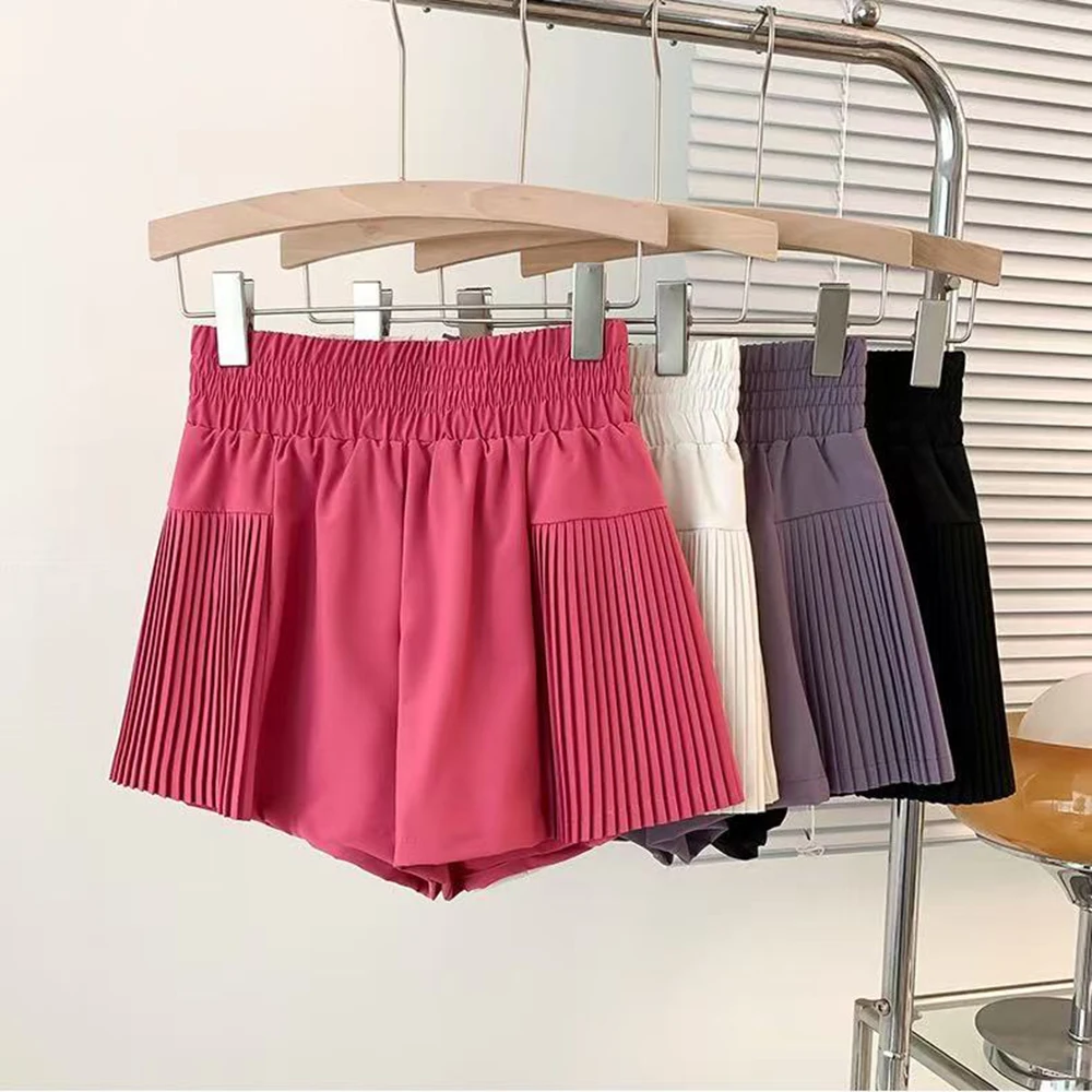 

Women's High Waist Workout Skort with Built-in Shorts, Pleated Design for No Show, Quick Dry Running Yoga Fitness Shorts