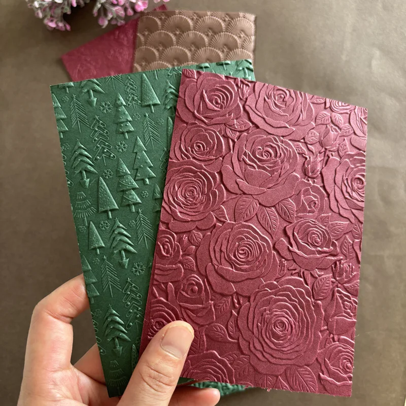 Tekstura 3D zanika Folder z wytłoczonym tłem Folder z wytłoczonym tłem na szablon do tworzenia kartek Scrapbooking Paper Craft