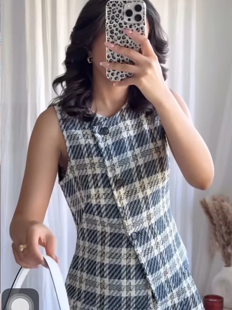 المرأة الصيف موضة س الرقبة غير المتكافئة تصميم الأزرق سترة بلوزات بلا اكمام + واسعة مطوي منقوشة محكم تنورة مجموعة تي شيرتات قصيرة للأطفال