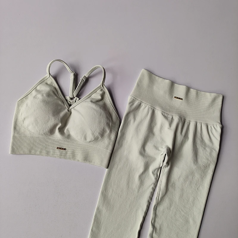 2-teiliges Damen-Sport-BH-Yoga-Set, schnelltrocknend, hüftformend, Fitness-Gym-Workout-Set, Leggings-Set, Sportbekleidungs-Set – Detail 7