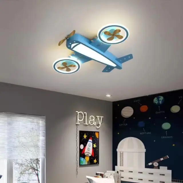 Children\'s Room Airplane Light Girl Boy Bedroom light Atmospheric cartoon stroboscopic LED ceiling light decoration