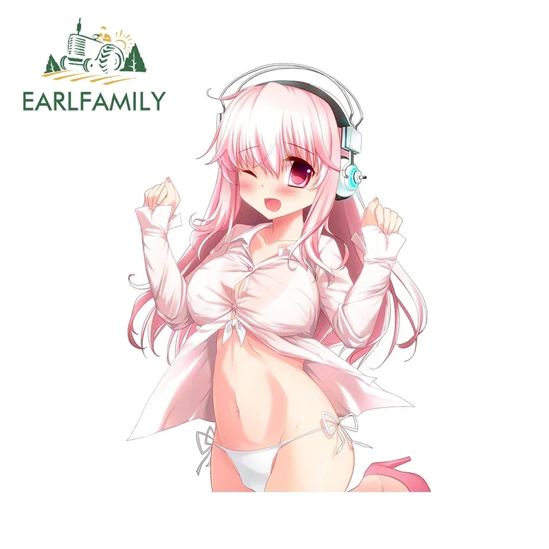 

EARLFAMILY 13cm X 9.3cm For Super Sonico Anime Car Stickers Surfboard Decal Car Accessories Waterproof Suitable For GTR EVO RV