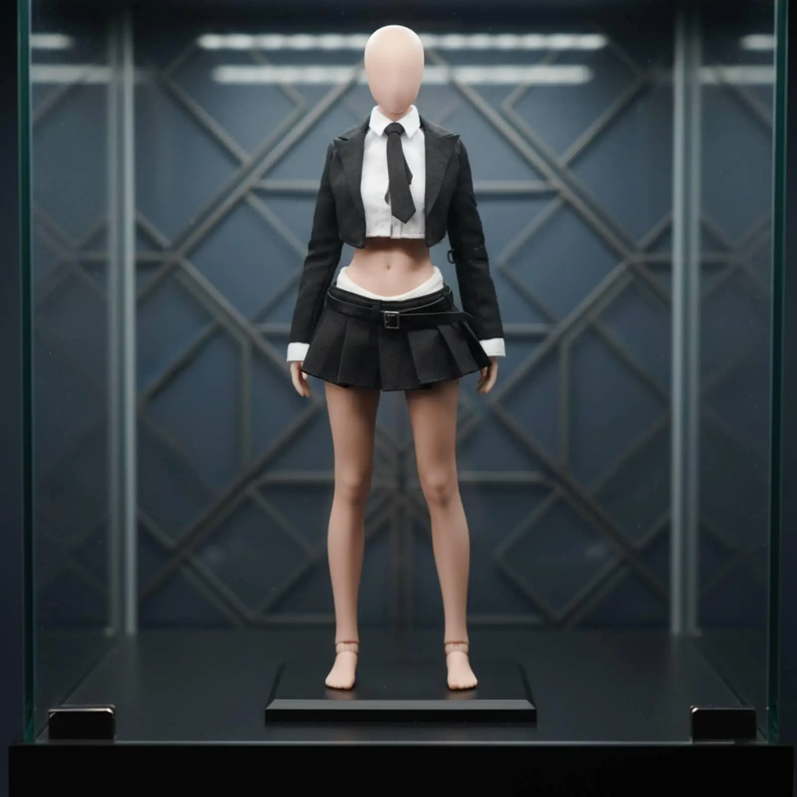 1/6 Suit Skirt Set Cropped Jacket 1/6 Jacket and Skirt Set Tie Detail Doll Suit Outfit for Display, Photo Photography