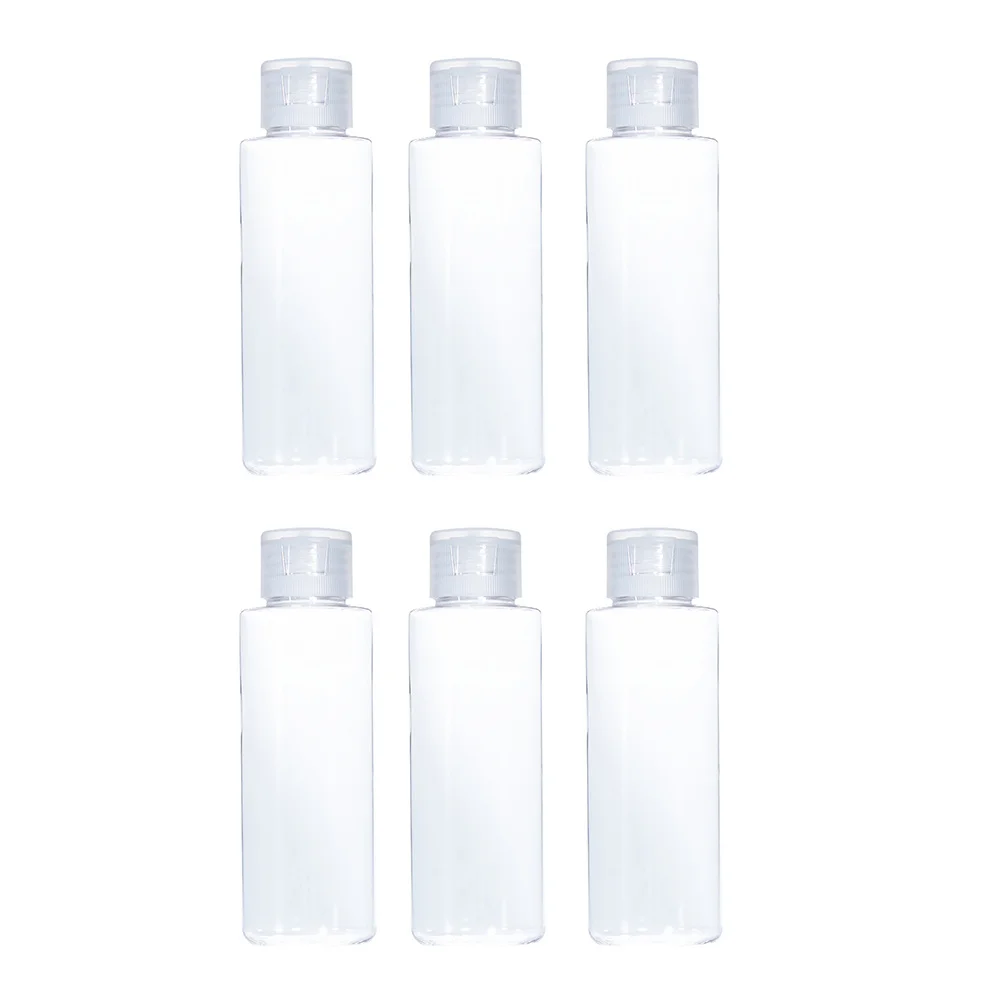 6 قطع من زجاجات الضغط البلاستيكية الشفافة القابلة لإعادة الملء للسفر لوشن شامبو وغسول الجسم والعناية بالبشرة والمكياج #3