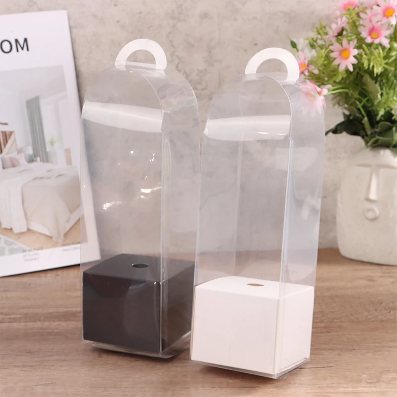 1Pc Transparent Rose Flower Box Plastic Cake Packaging Box Florist Wrapping Boxes DIY Wedding Valentine\'s Day Gift Box