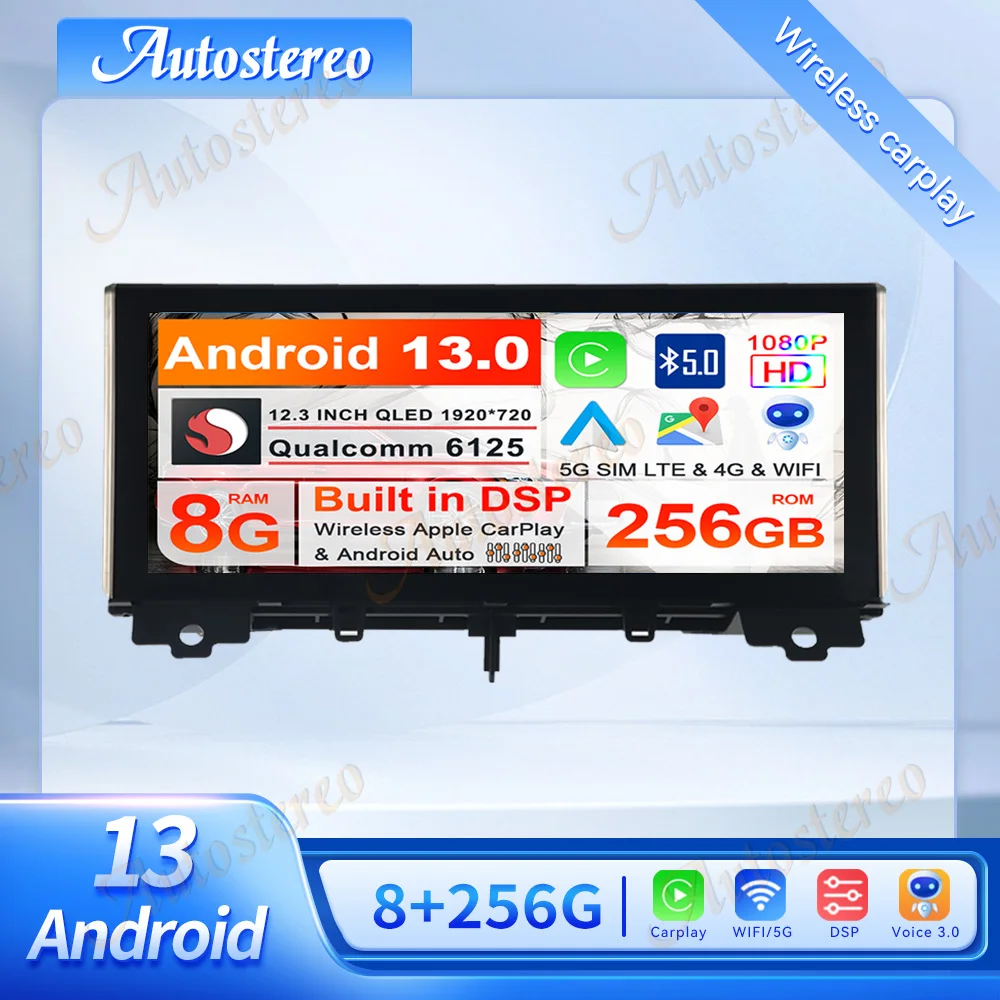 12.3 inch Car Android Screen Auto Stereo For Lexus LX570 2015-2021 Multimedia Player Auto Radio Carplay 4G SIM Satnav Media