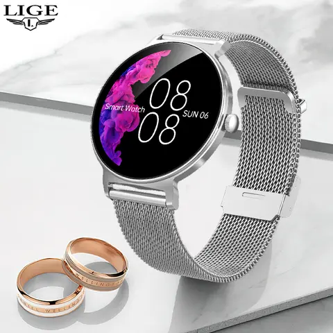LIGE Smart Watch Ultra thin Men Women 1.27 Inch AMOLED Screen Heart Rate Monitor Music Bluetooth Call Wristwatch Lady Smartwatch
