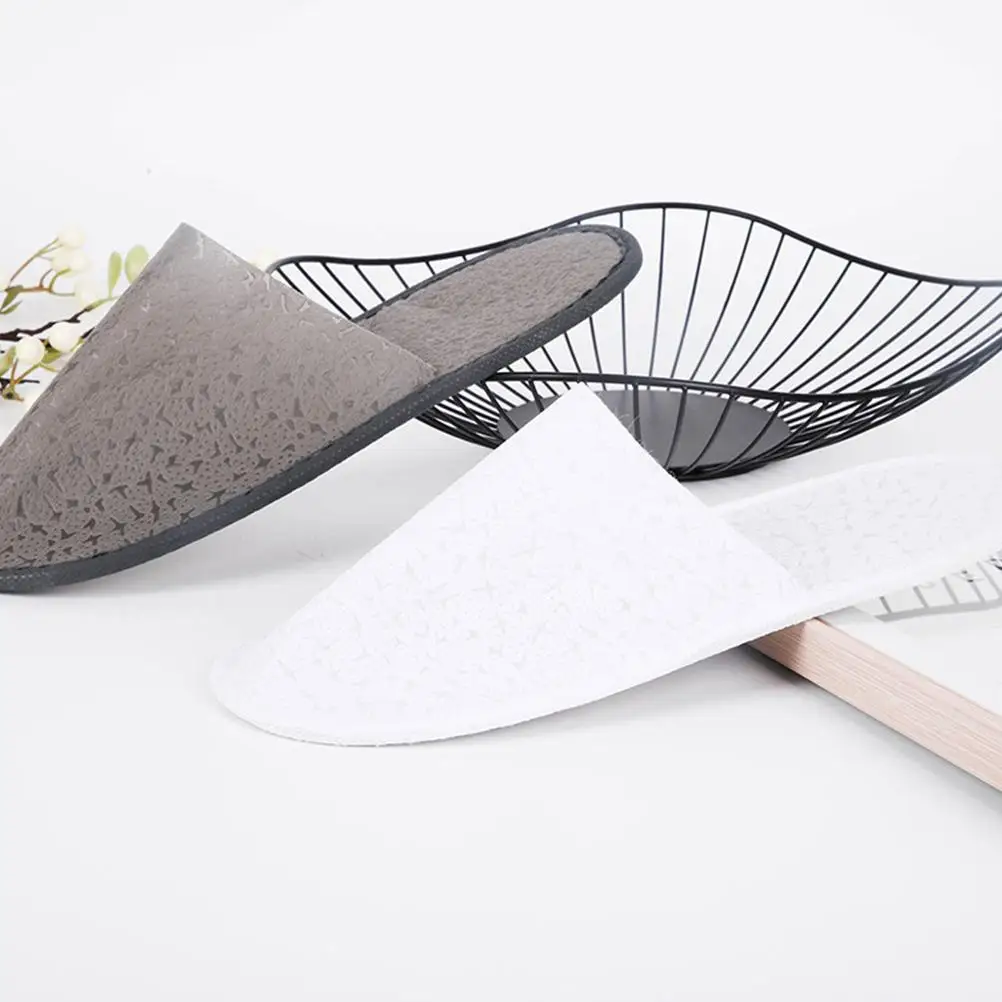 10 Pairs Slip Spa Unisex Slippers House Slippers For Women Hotel Guest Unisex Deep Gray Anti Skid Home Travel Use