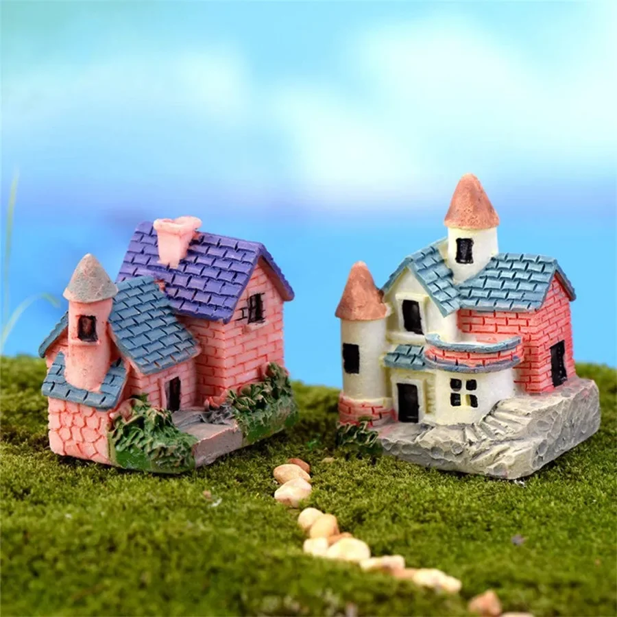 

Random Creative Zakka Small House Villa Micro Landscape Accessories Resin Small Ornaments Background Model Potted Decoration