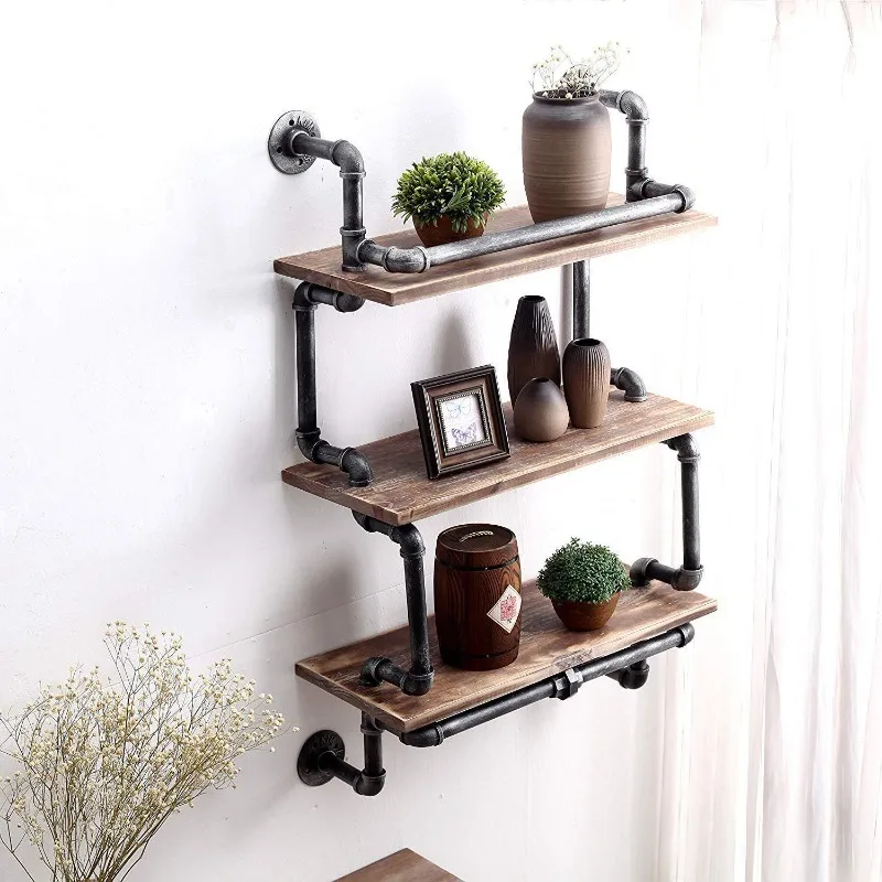 Industrial air hose wrought iron wall rack, old wall baffle storage rack