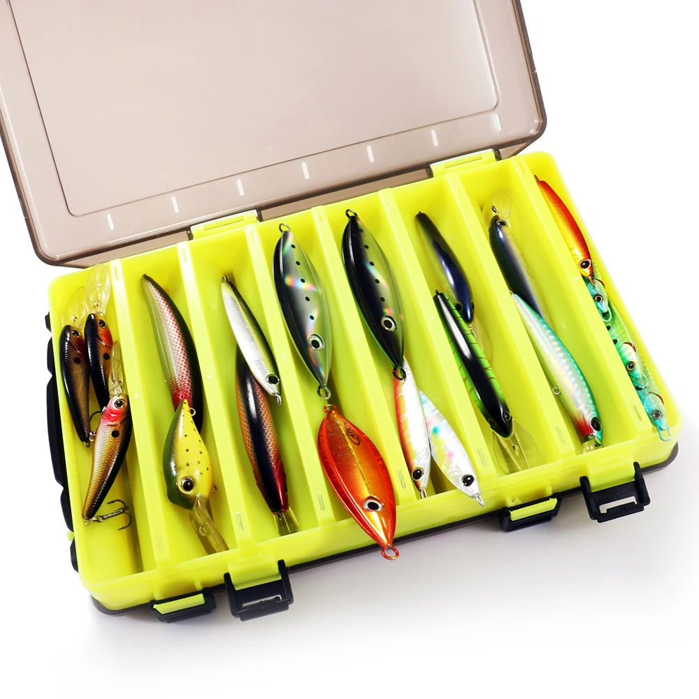 Large Fishing Tackle Boxes Double Layer Portable Lure Storage Multi Compartments Gear Tool Box Carry Plastic Case Bait Container