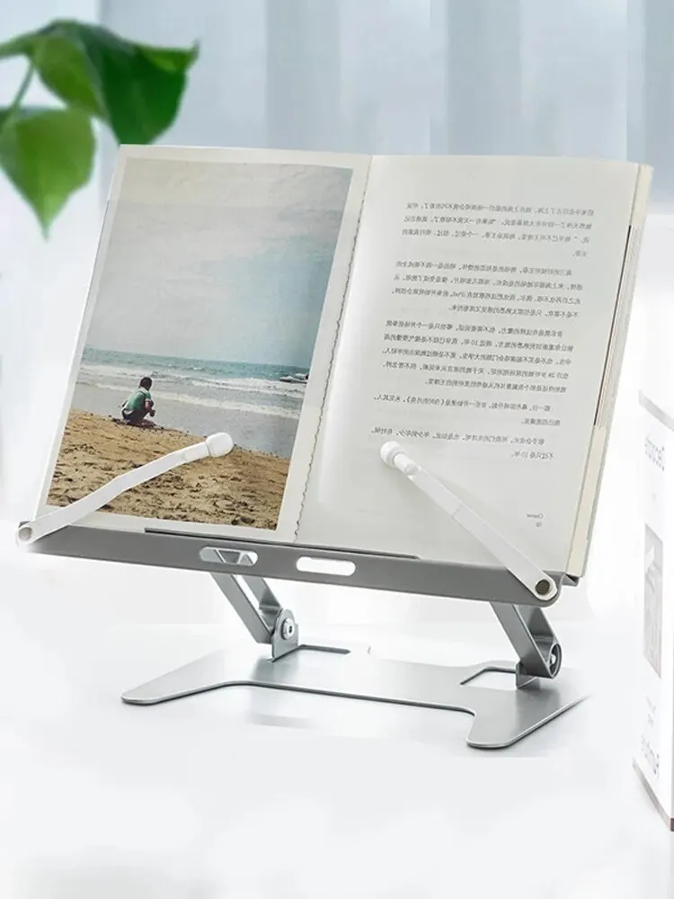 1pc-foldable-lifting-reading-stand-with-sturdy-metal-bookshelf-perfect-for-reading-cooking-books-and-documents