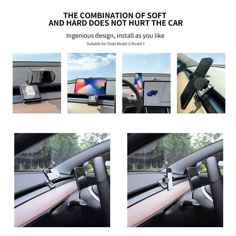 Model 3 Auto Smart Sensor Mobile Phone Holder Automatic Car Cell Phone Holder For Tesla Model 3 Y Universal Car Phone Holder