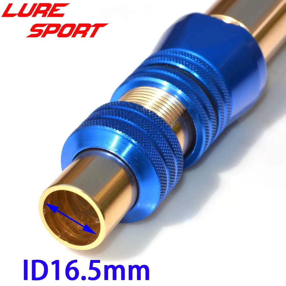 LURESPORT 40cm Gold and Blue Lock Ring handle Heavy Duty Trolling Aluminum Gimbal reel seat Rod Building Component DIY Accessory