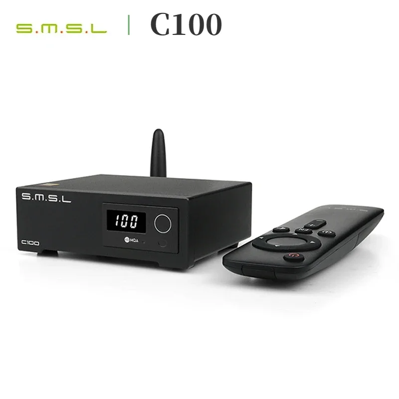 SMSL C100 USB MQA DAC AK4493S XMOS XU316 DSD512 32Bit 768KHZ CK-03 Clock Optical Coaxial Bluetooth Decoder with Remote Control