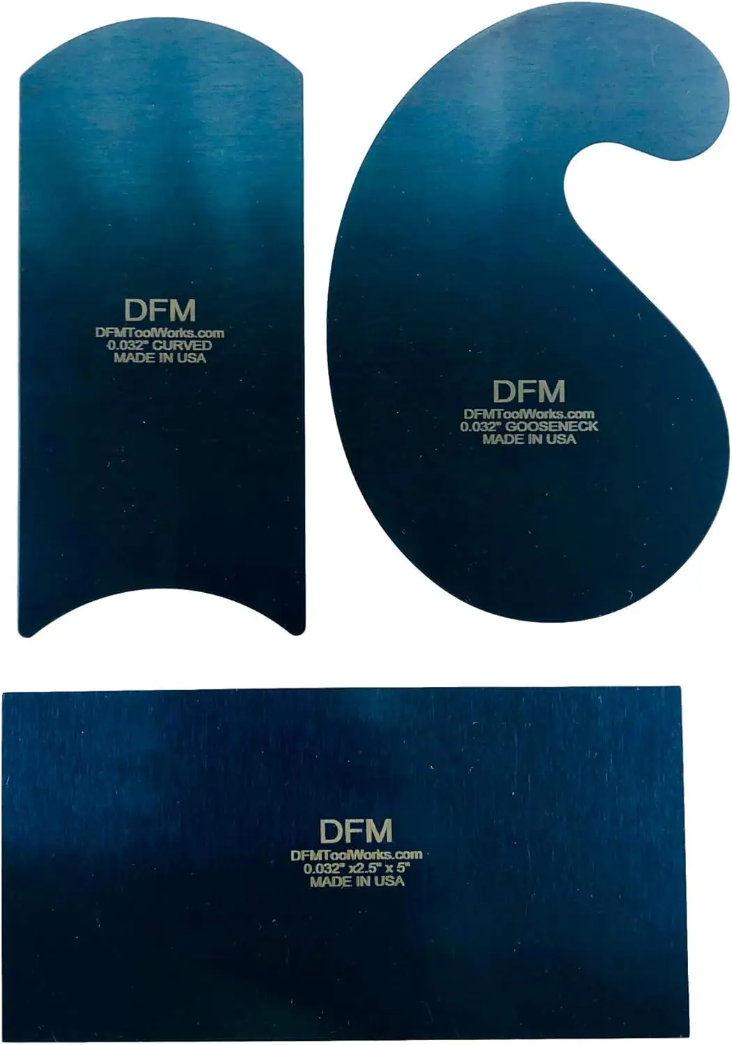 

Cabinet Scraper Cards Set - Blue Curved Scraper for Woodworking, Precision Fine Finish, 3 Pack