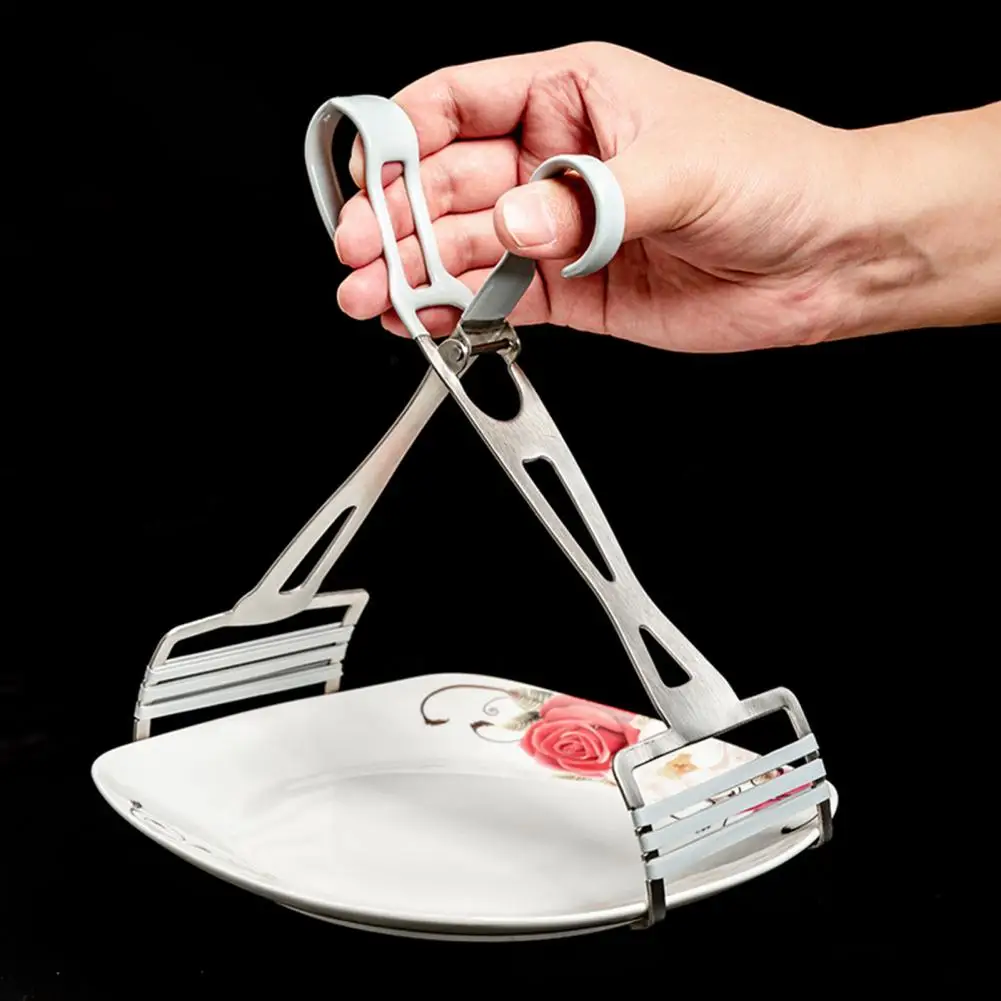 Kitchen Gadget Stainless Steel Vegetable Clip Stainless Steel Anti-scald Plate Clamp Set for Home Restaurant Use Dish for Safe