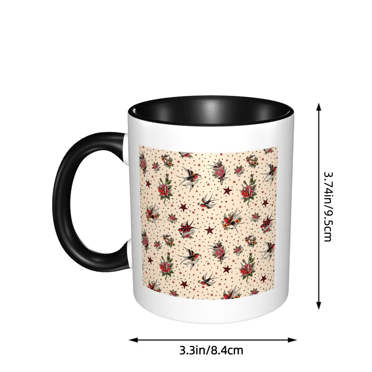 Tattoo Flash Mug Funny Ceramic Coffee Cups Tea Mugs Milk Cup Drinkware Gifts for Woman Man
