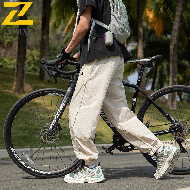 Men's Quick Dry  Cargo Pants 2025 New AutumnIce Silk Lightweight Straight Trousers Breathable Camping Travel Urban Trendy Pants