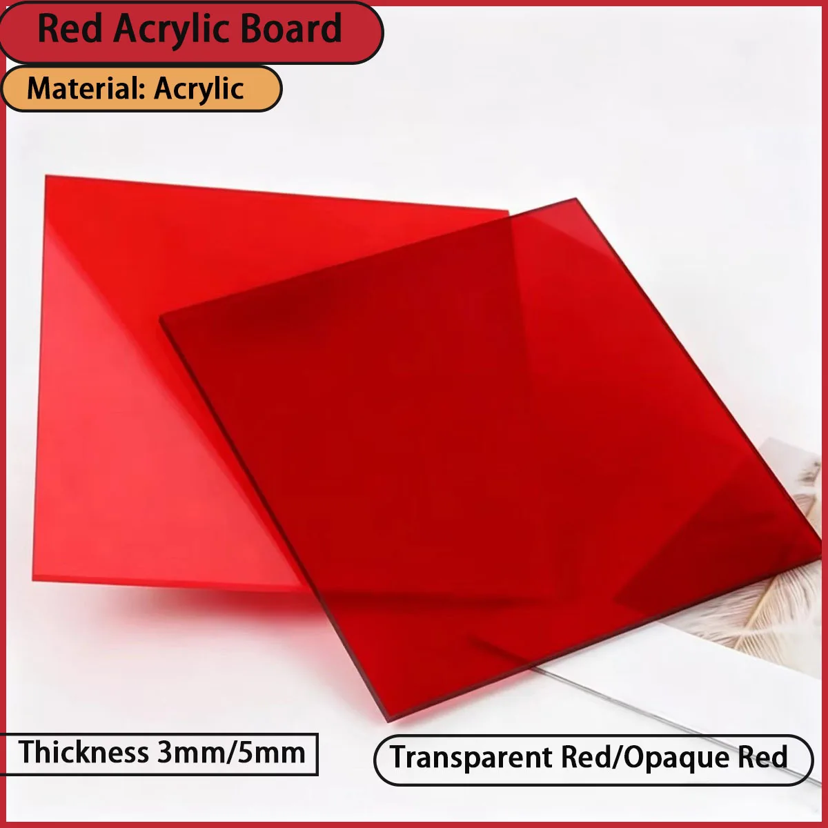 3mm/5mm thick red acrylic board is used for advertising signs, decorative modeling, stage scenery, home soft decoration, etc