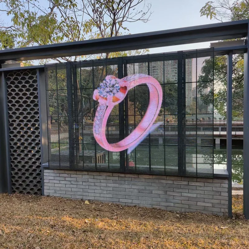 

Transparent Led Display 3d Transparent Screen P3.91 Display Ice Screen Led Grille Screen Glass Window