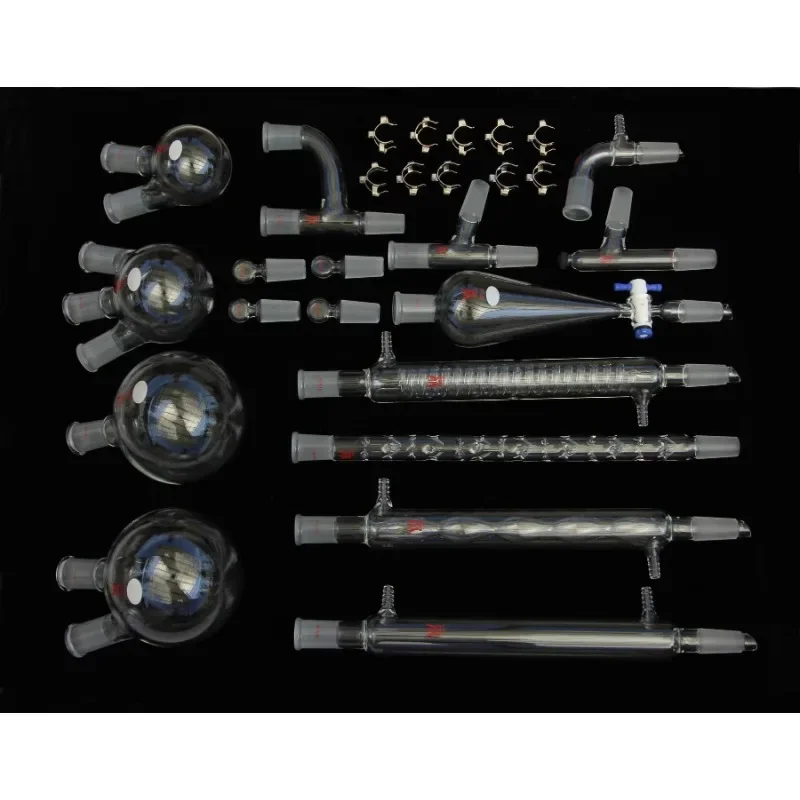 Glass Advanced Chemistry Lab Glassware Kit 24/40 27 Pcs, Lab Chemistry Set