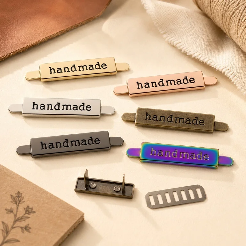 

10/20/30Pcs 36x10mm Metal Handmade Label Tags Plated Sewing Plates for Purse Jeans Shoes Bag Decoration Hardware Crafts Supplies