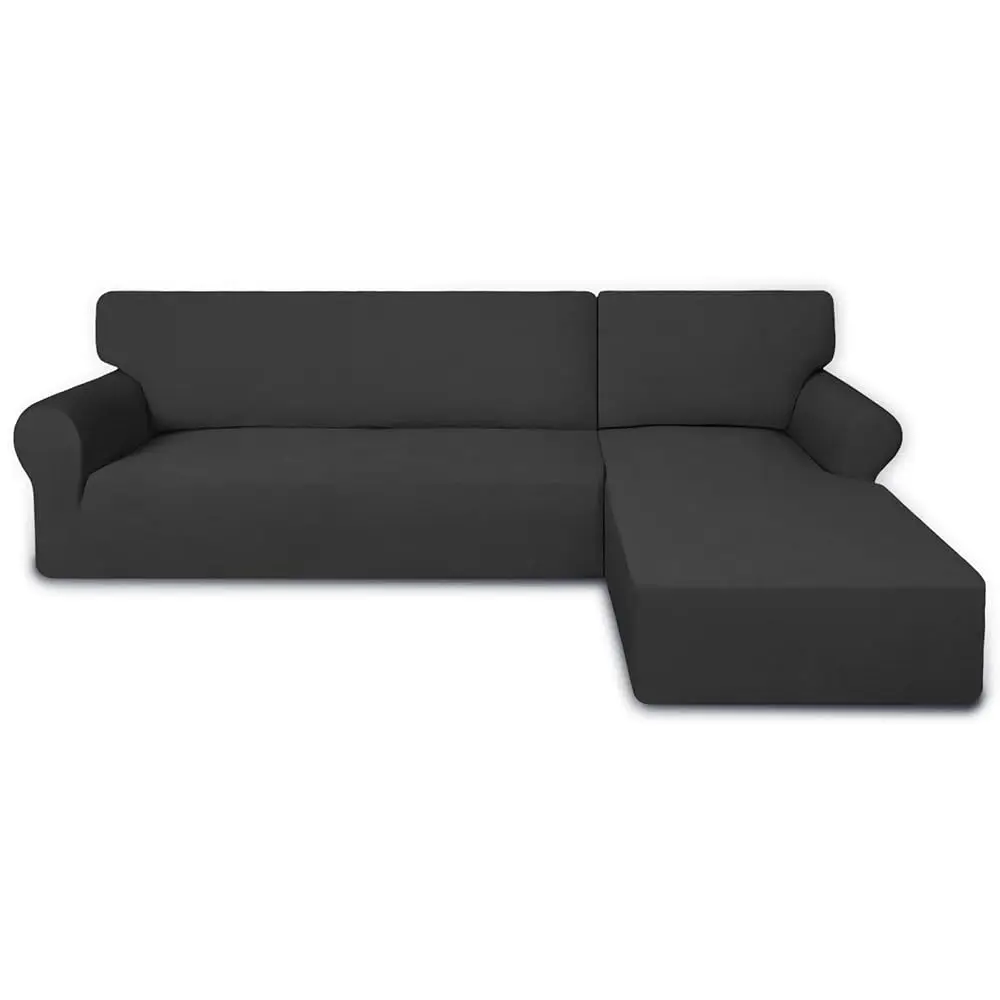 

Super Stretch Sectional Couch Covers - 2 Pcs Spandex Non Slip, With Elastic Bottom For L Shape Sectional Sofa Couches, Great